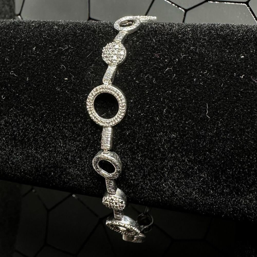 Sparkling Sterling Silver Statement Bracelet - 8 … - image 5